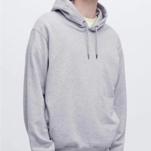 Uniqlo Light Gray Sweat Pullover Long-Sleeve Hoodie Size Large